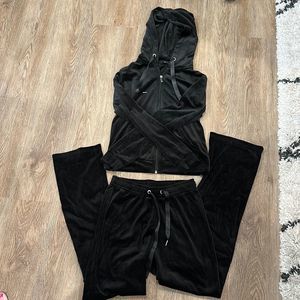 Black Velour Track Suit